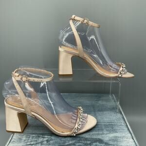 NEW Jewel by Badgley Mischka Women’s Danni Satin Sandals Beige Size 6